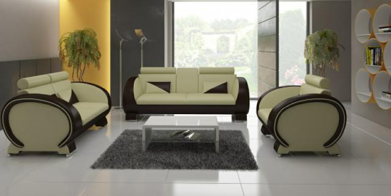 Canapé en cuir avec fonction bar, canapé design, canapé 3 places, canapé de relaxation.
