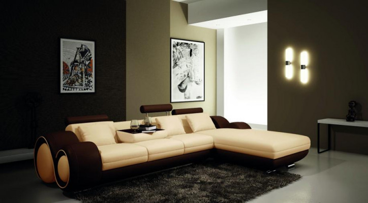 ambiance de vie exclusive avec notre luxueux canapé d'angle en forme de L