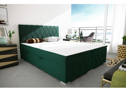 Ensemble complet de lit double Matelas Sommier Surmatelas Lits fonction Boîte verte