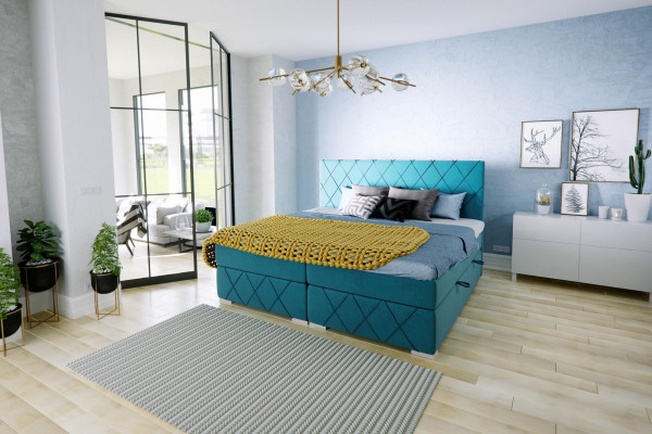 Lit Boxspring Hôtel Double en tissu de luxe Fonction d'ameublement de base de lit