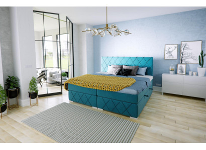 Lit Boxspring Hôtel Double en tissu de luxe Fonction d'ameublement de base de lit