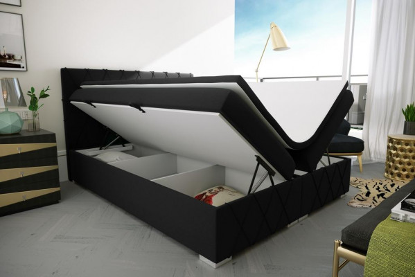 Lit double Boxspring Hôtel de luxe Fonction base de lit matelassée 180x200cm