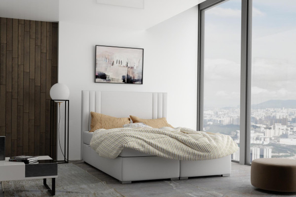 Lit Boxspring Hôtel Lit Double Lits de Luxe Sommier Tapissier Fonction sommier Beige