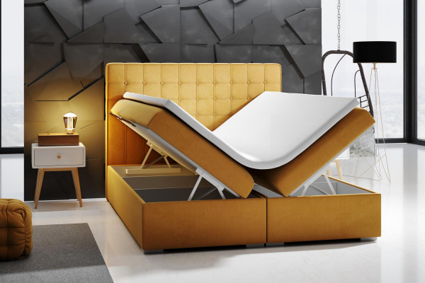 Lit Boxspring Hôtel Double 160x200 cm Lits de luxe Fonction de base de lit rembourrée