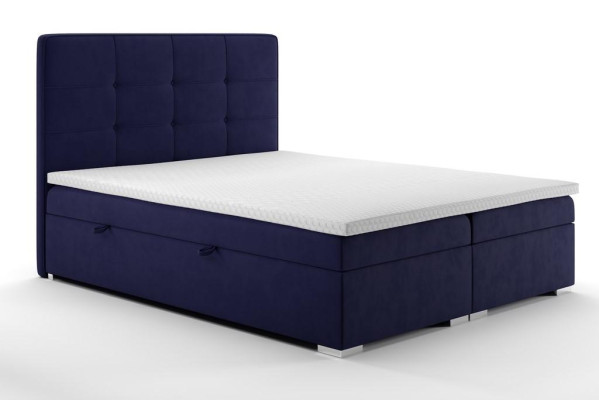 Lit Boxspring Blue's Double Luxury Hotel Lits Fonctionnels Cadre de Lit Base en Tissu Nouveau