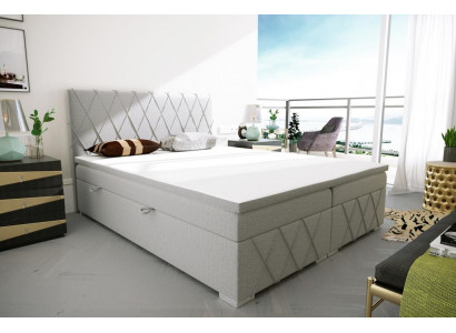 Lit Boxspring Hôtel Lit Double Textile Lit de Luxe Sommier Rembourrage fonction lit