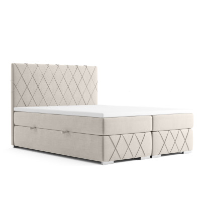 Lit Boxspring Hôtel Lit Double Textile Lit de Luxe Sommier Rembourrage fonction lit