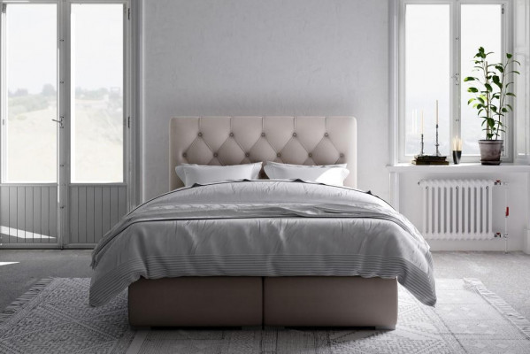Lit Boxspring Hôtel Double en Cuir de Luxe Fonction de Sommier Tapissé de nouveaux Lits