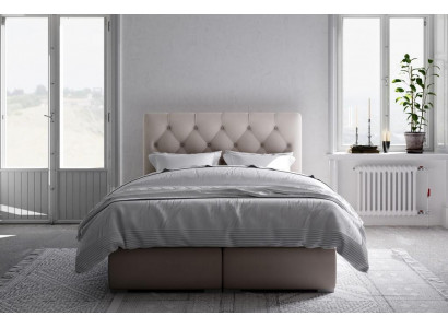 Lit Boxspring Hôtel Double en Cuir de Luxe Fonction de Sommier Tapissé de nouveaux Lits