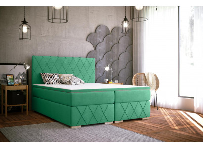 Ensemble complet de lit box spring avec matelas & surmatelas Literie textile de luxe