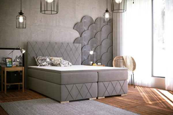 Ensemble complet de lit Boxspring Matelas & Surmatelas Luxe Rembourrage 180x200cm Lits neufs