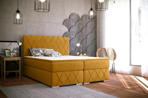 Ensemble complet de lit boxspring matelas & surmatelas luxueux rembourrage 160x200cm Lits neufs