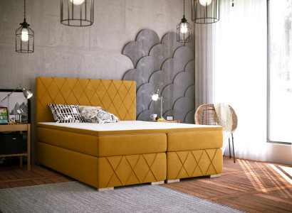 Ensemble complet de lit boxspring matelas & surmatelas luxueux rembourrage 160x200cm Lits neufs