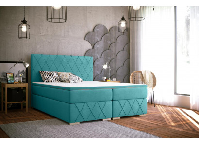 Ensemble complet de matelas et surmatelas lit Boxspring de luxe Rembourrage 140x200cm Lits