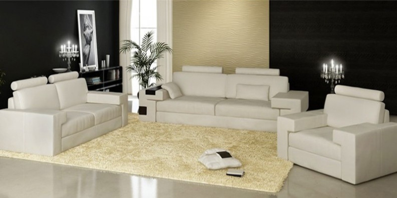 Ensemble de canapés Canapé Upholstery Seat Leather Suite Paysage de vie lumineux Nassau