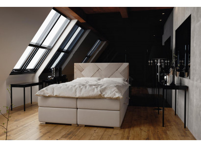 Lit boxspring de luxe double de l'hôtel Fonction de base de lit à rembourrage 140x200cm