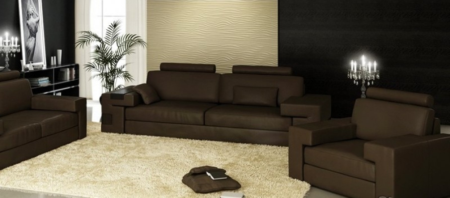 Ensemble de canapés Canapé Upholstery Seat Leather Suite Paysage de vie lumineux Nassau