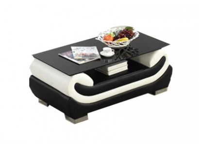 Table basse Classique en cuir Table avec dessus en verre Tables en verre Table en cuir