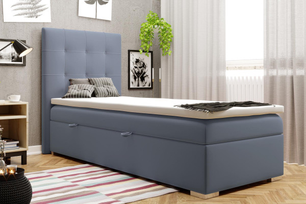Lit de printemps de luxe pour hôtel Lits de base de fonction rembourrés 90x200cm Bleu nouveau