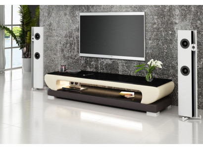 Meuble TV Buffet TV en Cuir Table en Verre Armoire de Télévision Table Designer 403