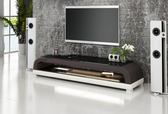 Meuble TV Bahut TV Cuir Vitrine Table Télévision Armoire Table Designer 6108