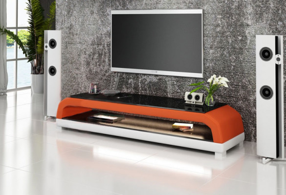 Meuble TV Bahut TV Cuir Vitrine Table Télévision Armoire Table Designer 6108