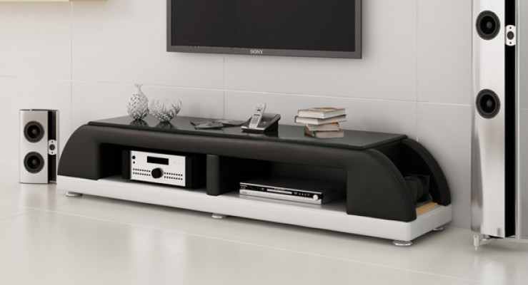 TV-cabinet TV Buffet Table en cuir Table en verre Armoire télé Table Basse Mo.A