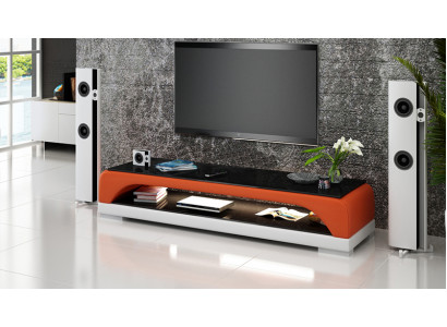 Meuble TV Buffet TV Table en cuir en verre Table de télévision Armoire Table Basse Mo.H