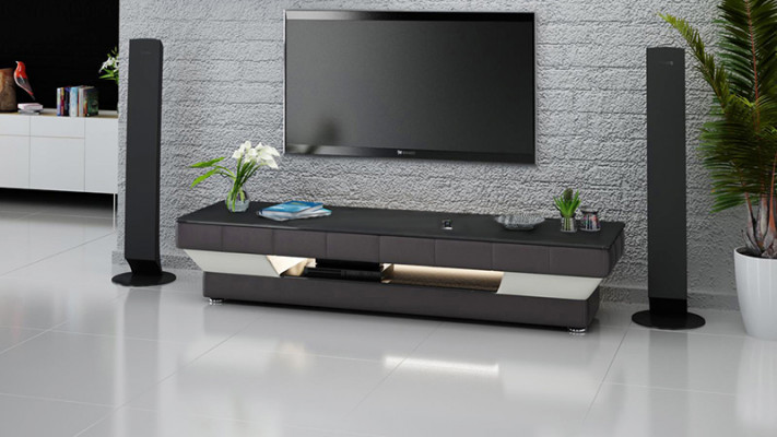 TV-cabinet: Meuble TV TV Sideboard: Bahut TV Leather Glass Table: Table en verre et cuir Television Wardrobe: Armoire pour télévision Table Lowboard: Table basse