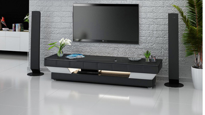 TV-cabinet: Meuble TV TV Sideboard: Bahut TV Leather Glass Table: Table en verre et cuir Television Wardrobe: Armoire pour télévision Table Lowboard: Table basse
