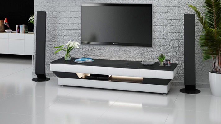 TV-cabinet: Meuble TV TV Sideboard: Bahut TV Leather Glass Table: Table en verre et cuir Television Wardrobe: Armoire pour télévision Table Lowboard: Table basse