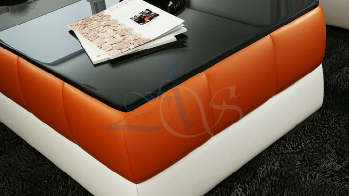 Table basse design Rembourrage Table en cuir Verres Tables en verre #SBA1A