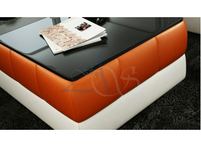 Table basse design Rembourrage Table en cuir Verres Tables en verre #SBA1A