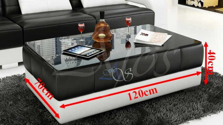 Table basse design Rembourrage Table en cuir Verres Tables en verre #SBA1A