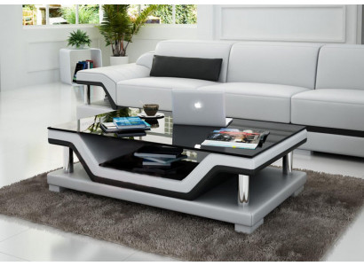 Table basse designer Rembourrage Table Meuble cuir Verre Tables modernes #SB3009
