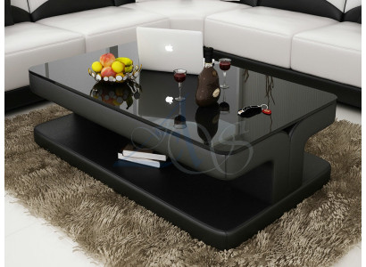 Table basse design Table rembourrée en cuir Table en verre Tables modernes en verre