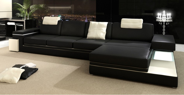 Canapé en cuir Paysage de vie XXL Canapé d'angle Bigsofa Canapé design Canapé design Suite