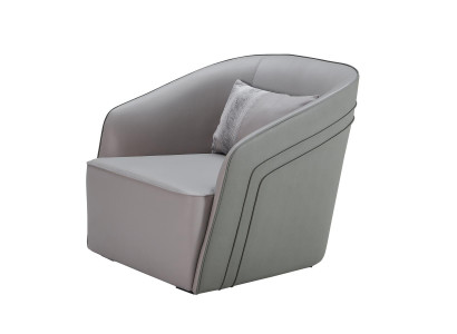 Fauteuil en cuir Luxe Gris Design moderne Nouveau Meubles créatifs Salon TV Club