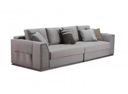 Canapé 3 places en cuir moderne Taupe Nouveau design Canapé Mobilier créatif de luxe