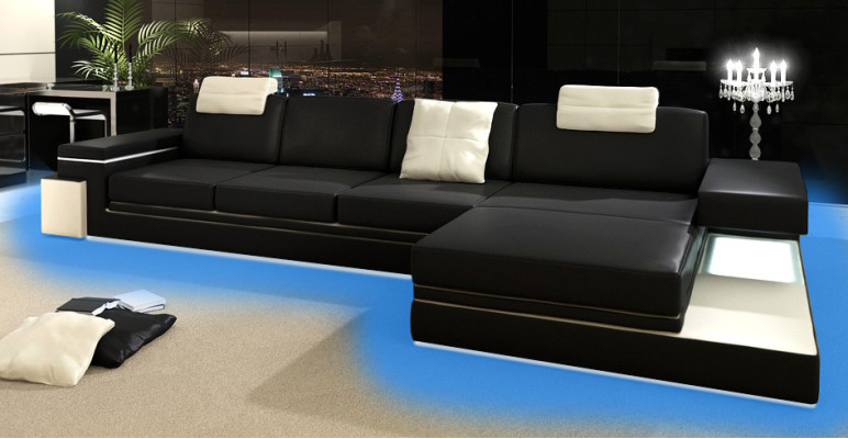 Canapé en cuir Paysage de vie XXL Canapé d'angle Bigsofa Canapé design Canapé design Suite