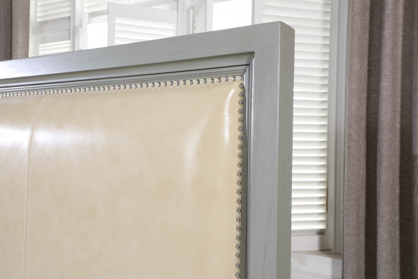 Lit Table de chevet Commode 6 pièces Ensemble de chambre Design Moderne de Luxe