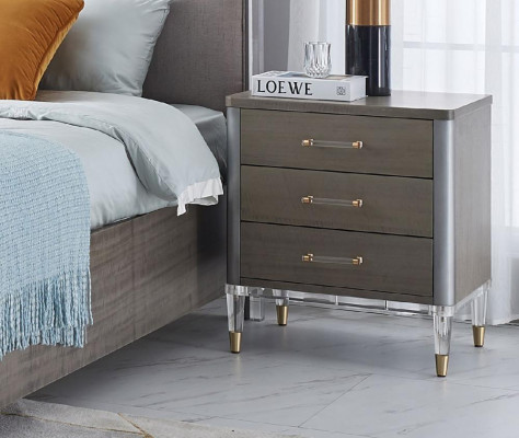 Lit Table de chevet Commode 4 pcs. Ensemble de décoration de chambre design moderne de luxe