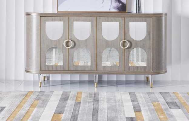 Ensemble de table de salle à manger avec 6 chaises de style de luxe - Groupe de 8 pièces de meubles.