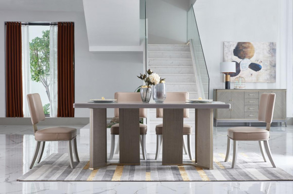 Ensemble de salle à manger complet Table + 4 chaises à accoudoirs de luxe