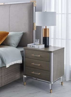 Meubles de chambre de luxe Lit 2x Ensemble de table de chevet Lits meubles d'hôtel dubaï