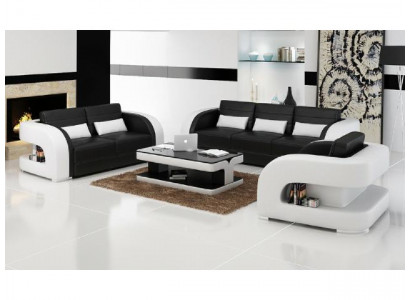 Ensemble de canapés 3+2+1 Canapé en cuir Canapé canapé Sofas de designer Paysage vivant Bergamo