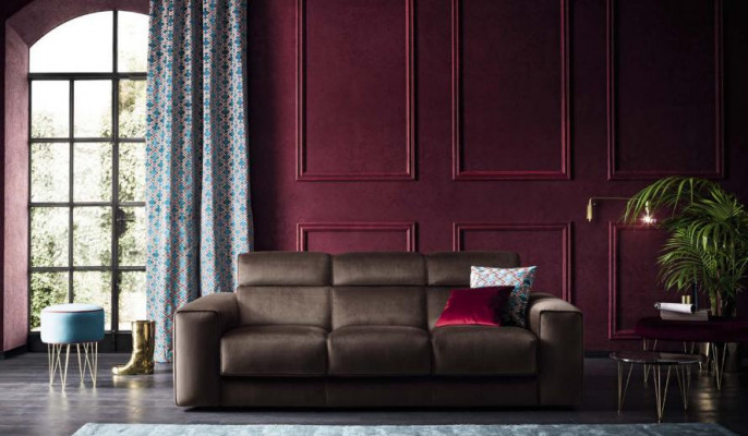 Mobilier de luxe Canapés de salon Canapé 3 places moderne Bois véritable Style italien