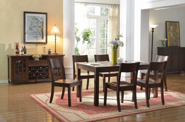 Table à manger ensemble 6x Chaises Table à manger groupe de tables en bois 7 pièces