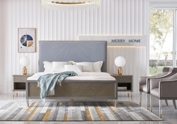 Mobilier de chambre à coucher de luxe 2x Set de tables de chevet Lits Mobilier d'hôtel dubaï