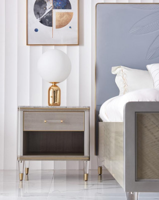 Mobilier de chambre à coucher de luxe 2x Set de tables de chevet Lits Mobilier d'hôtel dubaï